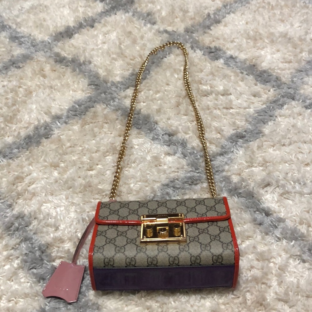 Gucci Patent Small Padlock Shoulder Bag